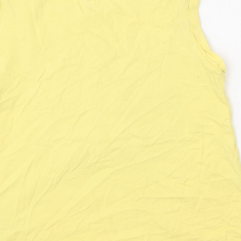 Gap Girls Yellow 100% Cotton Basic Tank Size 10-11 Years Round Neck Pullover - Butterfly