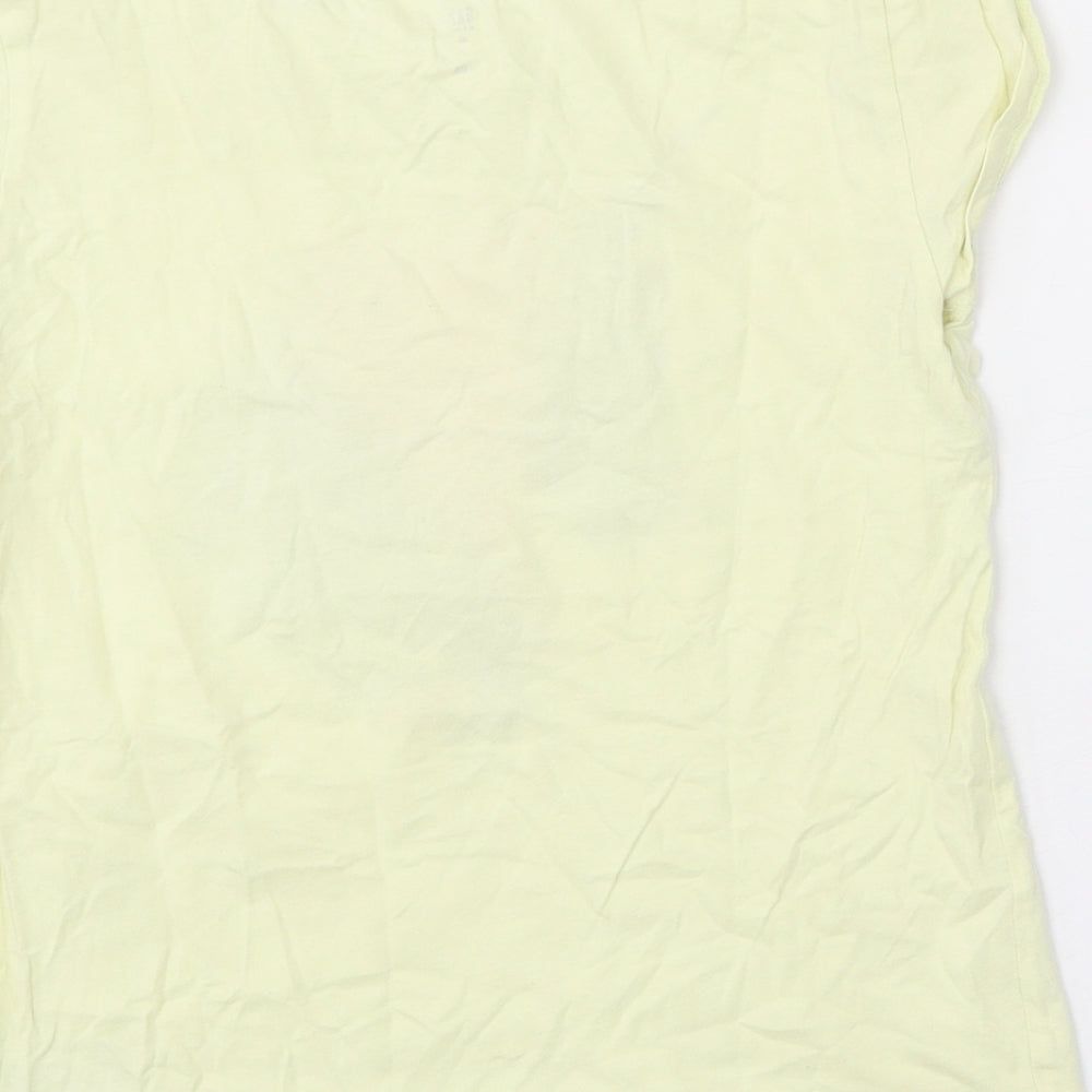 Gap Girls Yellow 100% Cotton Basic T-Shirt Size 12-13 Years Round Neck Pullover - Unicorn