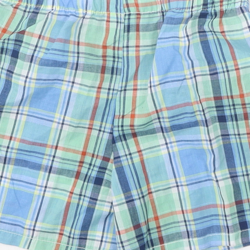 Peacocks Boys Blue Plaid Polyester Bermuda Shorts Size 5-6 Years Regular