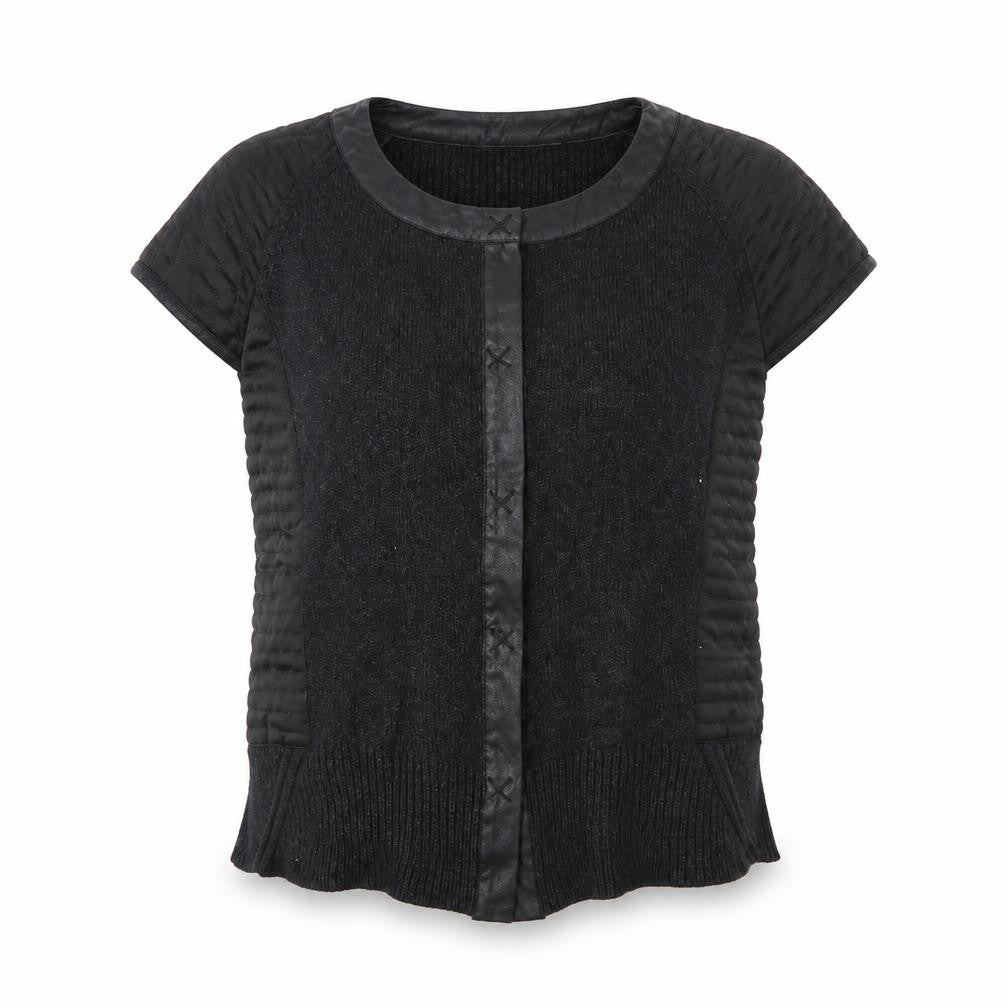 Olsen Womens Black Viscose Basic Blouse Size 14 Scoop Neck