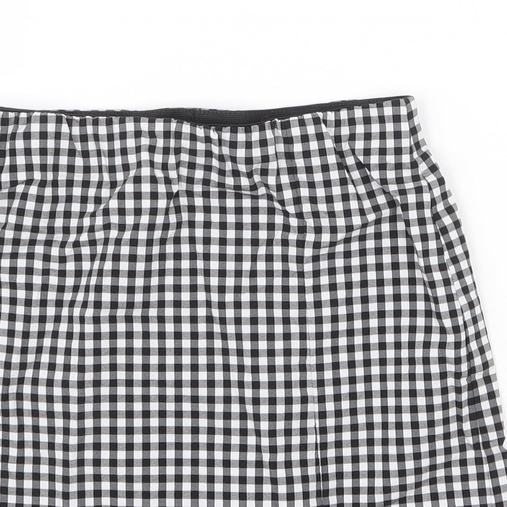 Topshop Womens Black Check Viscose Straight & Pencil Skirt Size 8