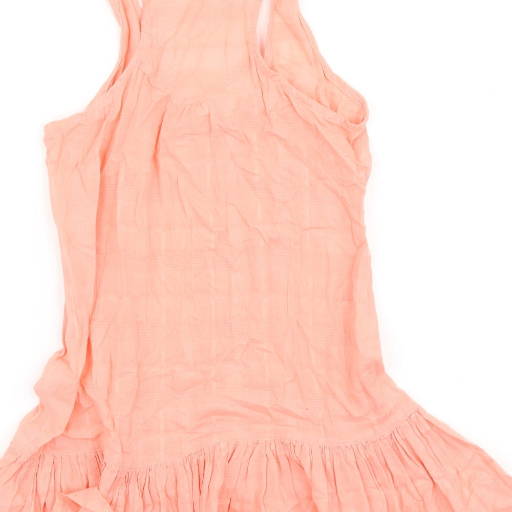 River Island Womens Pink Cotton Basic Tank Size 8 Round Neck