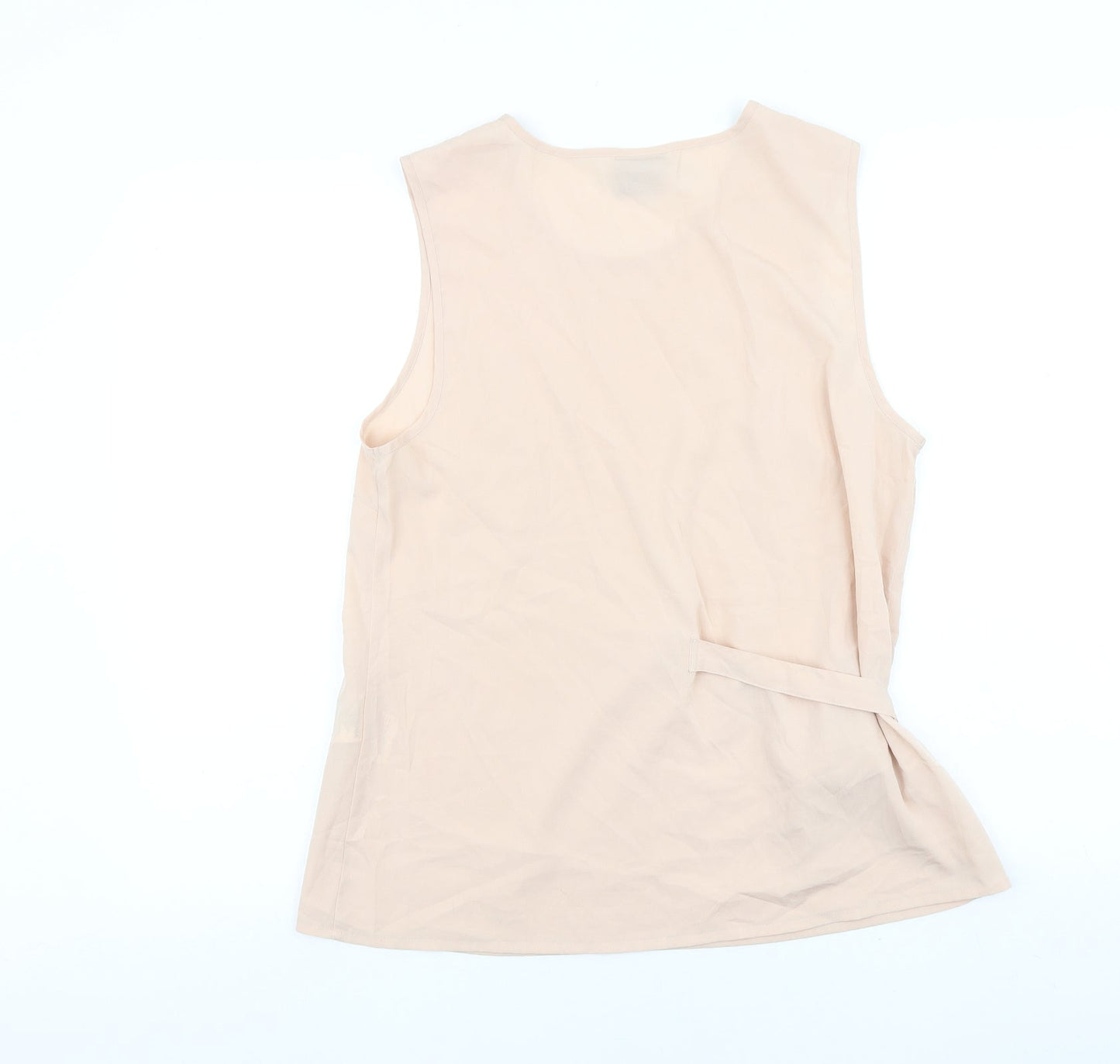 VERO MODA Womens Pink Polyester Basic Tank Size L Round Neck
