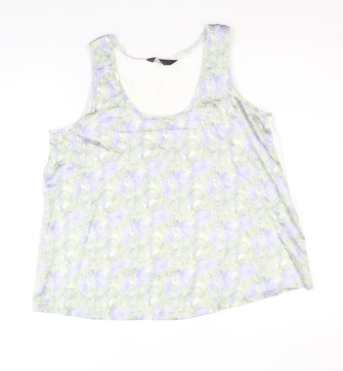 Marks and Spencer Womens Multicoloured Geometric Polyethylene Basic Tank Size 10 Round Neck