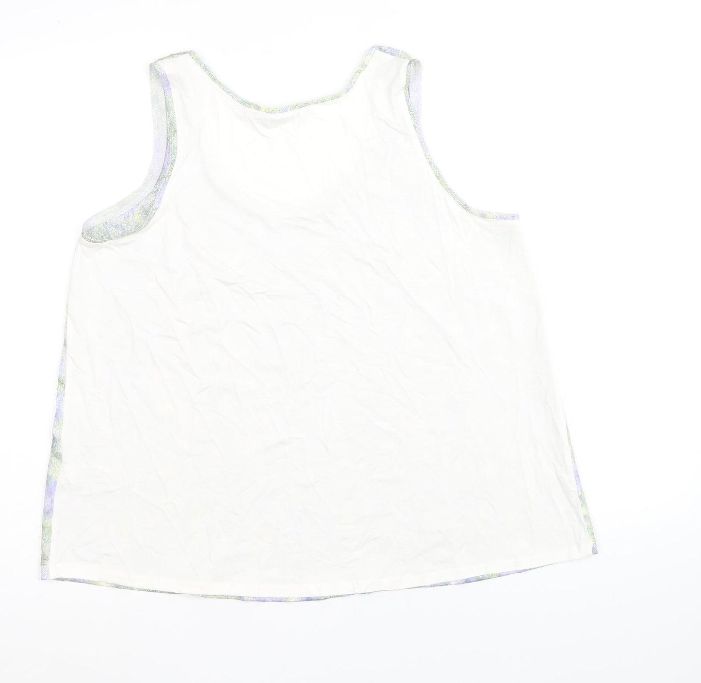 Marks and Spencer Womens Multicoloured Geometric Polyethylene Basic Tank Size 10 Round Neck
