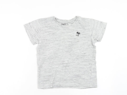 Matalan Boys Grey Cotton Basic T-Shirt Size 9 Years Round Neck Pullover