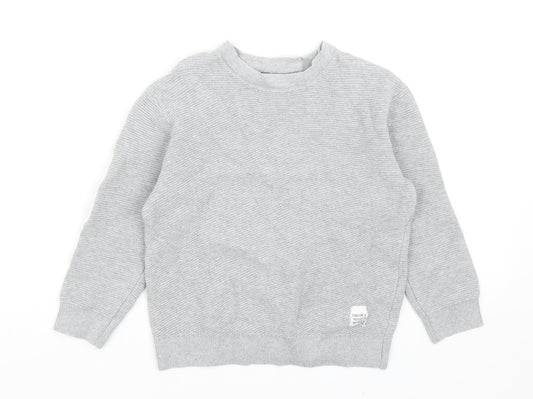 Zara Boys Grey Cotton Pullover Sweatshirt Size 6 Years Pullover