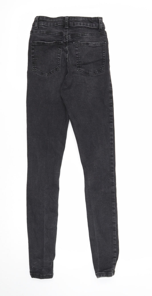 Denim & Co. Womens Black Cotton Skinny Jeans Size 6 Regular Zip