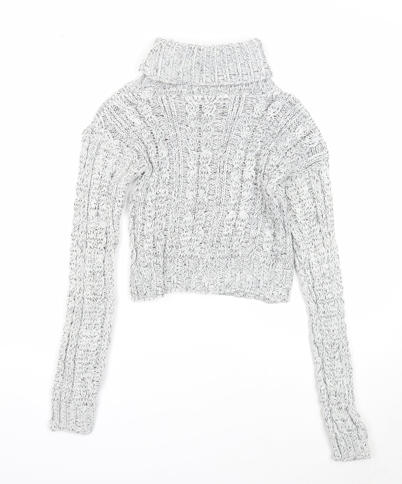 Q10 Collection Womens White Roll Neck Acrylic Pullover Jumper Size M