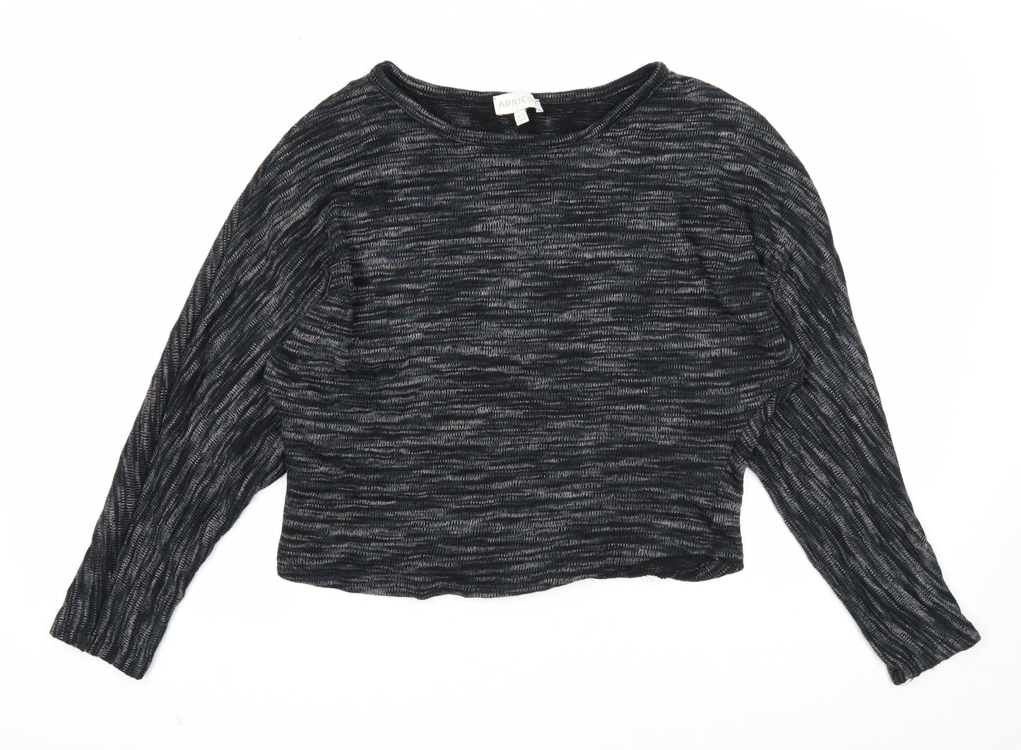 Apricot Womens Black Round Neck Cotton Pullover Jumper Size 12