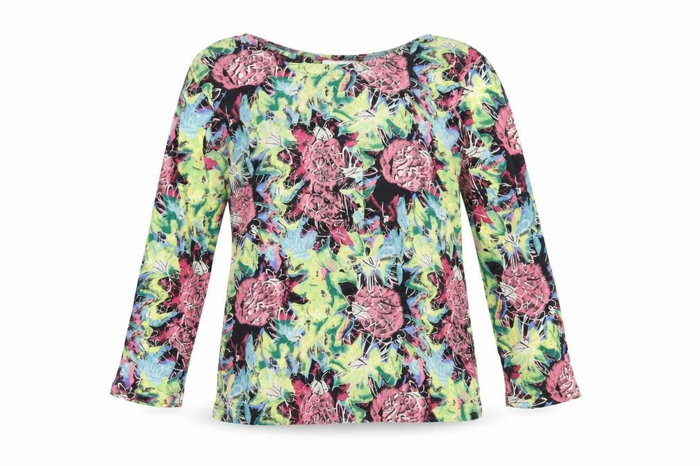 French Connection Womens Multicoloured Floral Viscose Basic Blouse Size S Boat Neck