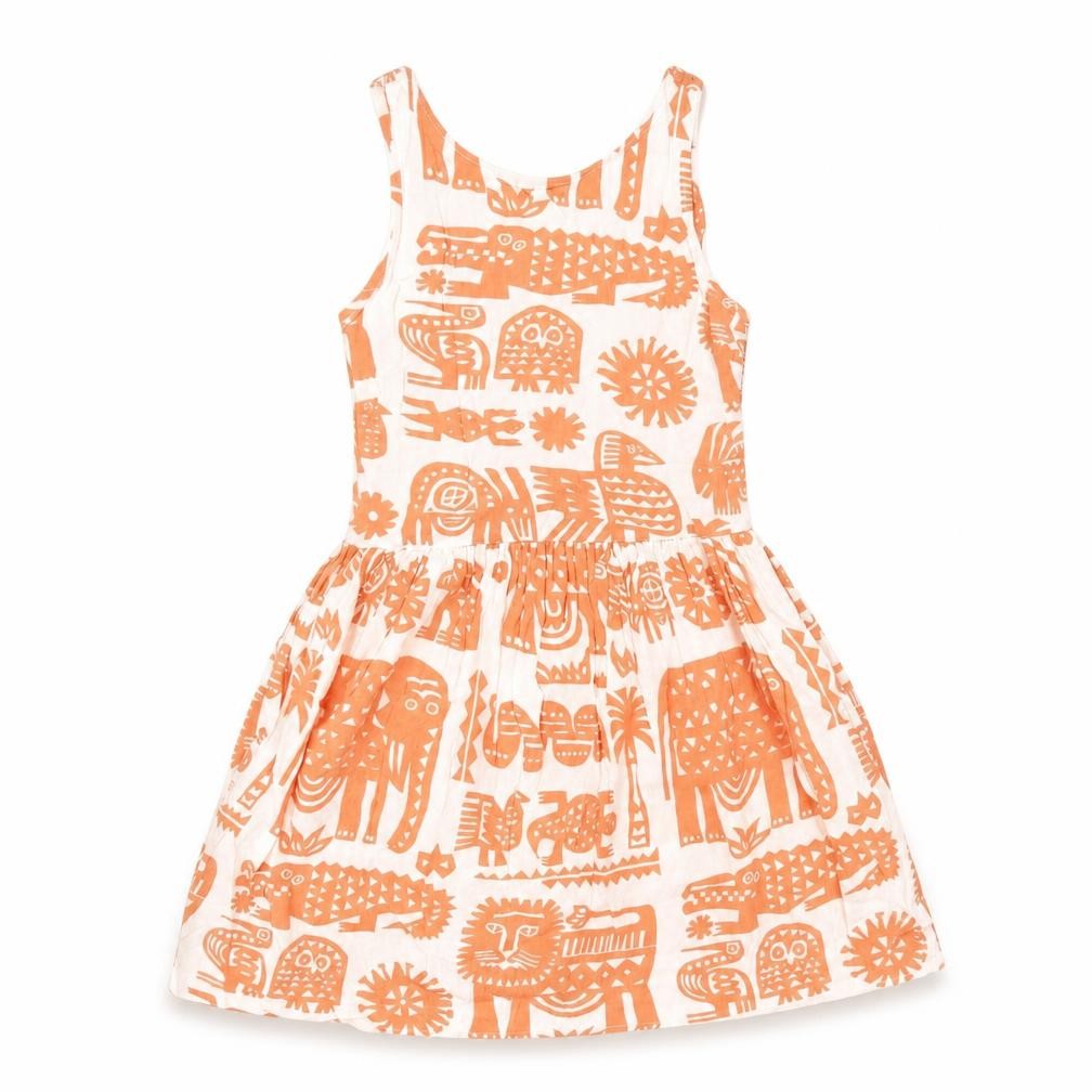 Topshop Womens Orange Geometric Viscose Fit & Flare Size 8 Scoop Neck Zip