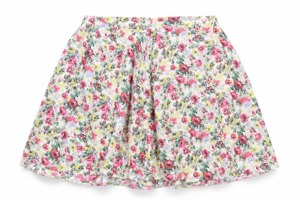 Preworn Womens Multicoloured Floral Viscose Skater Skirt Size M Zip