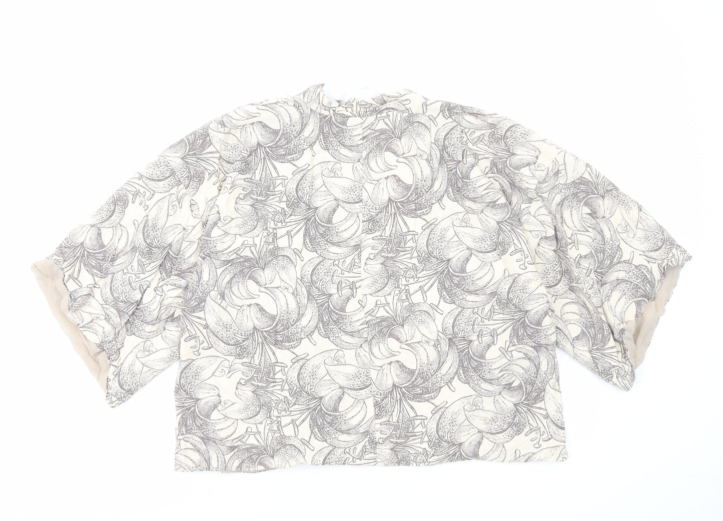River Island Womens Beige Floral Jacket Size 8