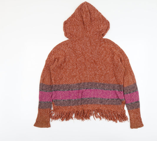 Hollister Womens Multicoloured V-Neck Cotton Pullover Jumper Size S