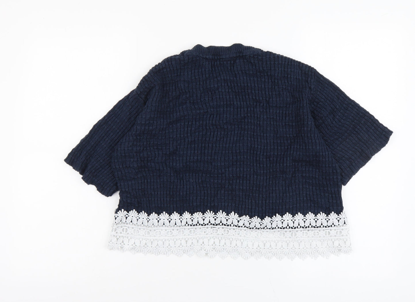 Amara Reya Womens Blue Roll Neck Acrylic Pullover Jumper Size 10