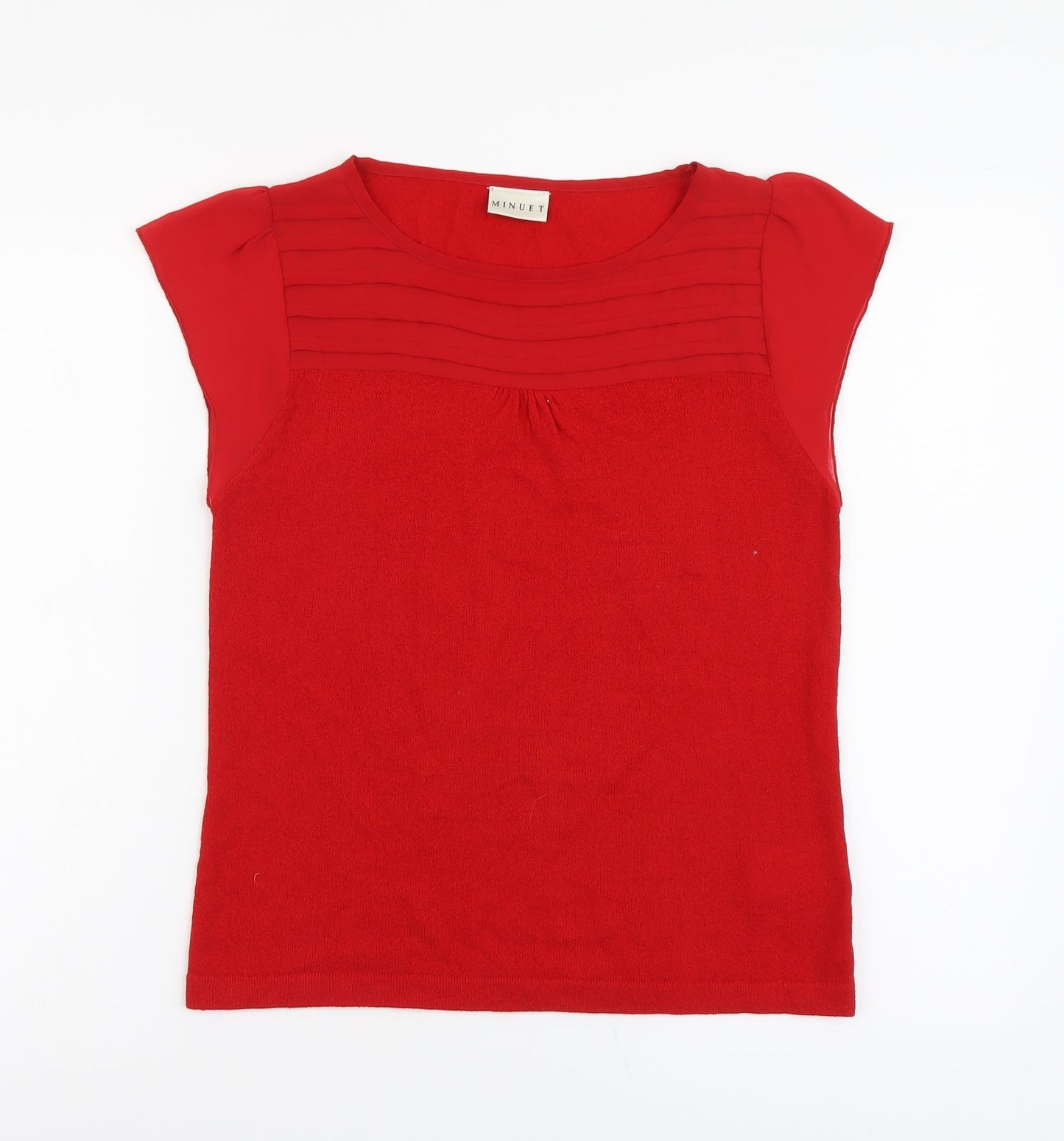 Minuet Womens Red Round Neck Acrylic Pullover Jumper Size 12