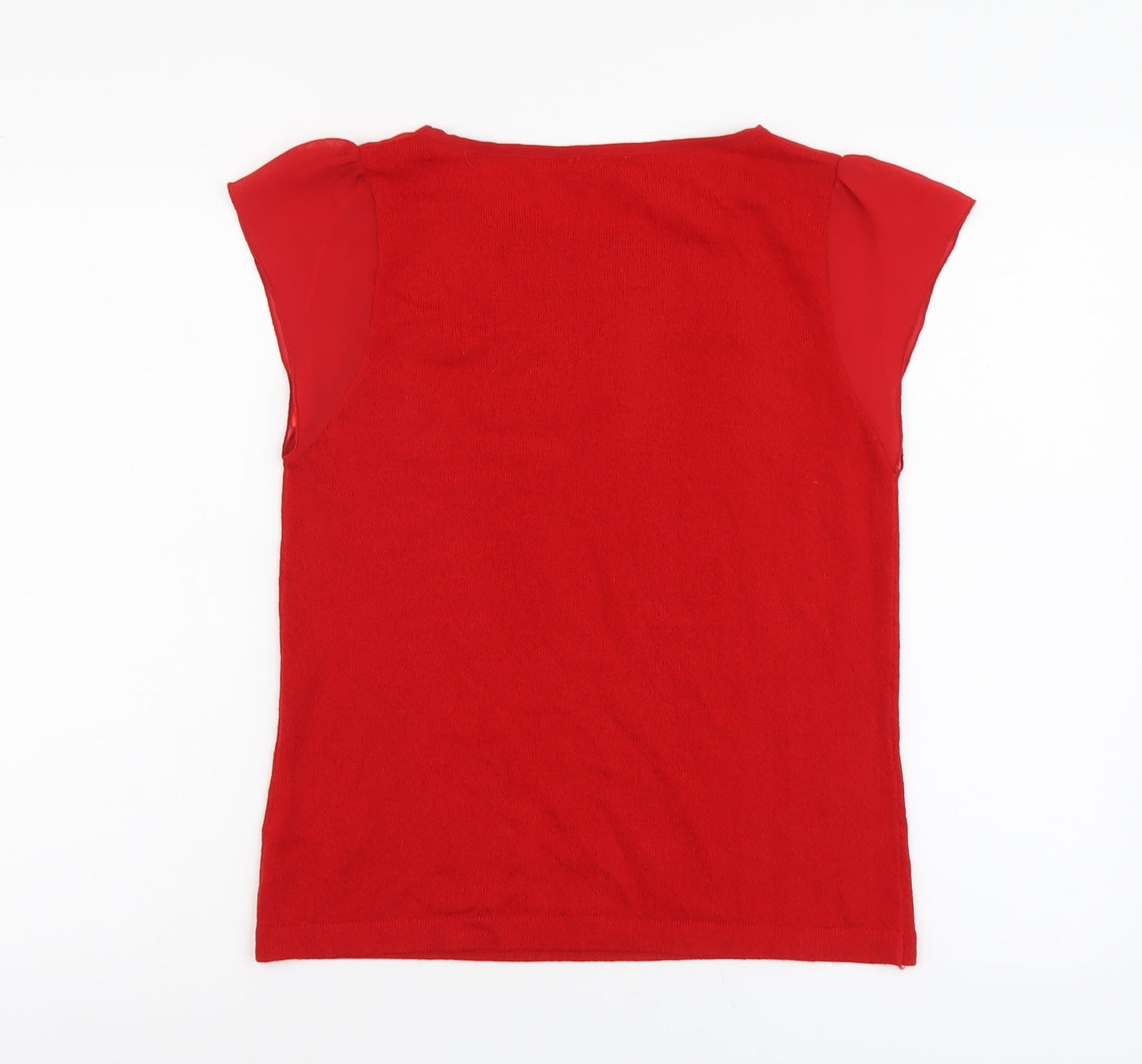 Minuet Womens Red Round Neck Acrylic Pullover Jumper Size 12