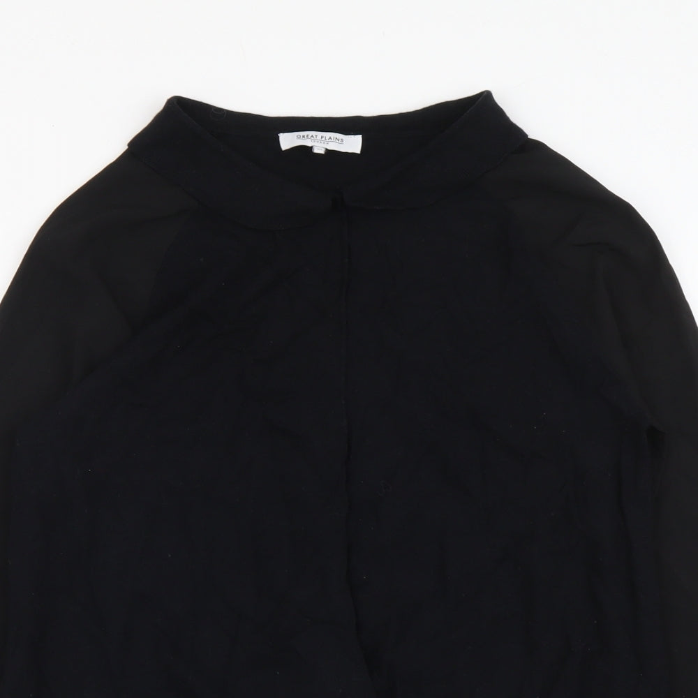 Great Plains Womens Black Round Neck Viscose Pullover Jumper Size XS - Collar