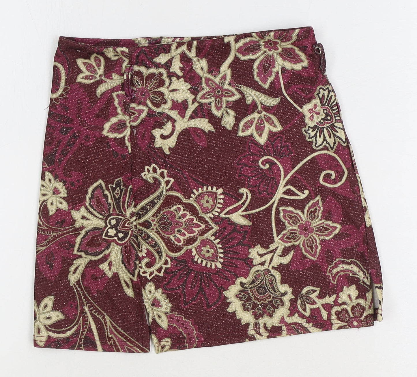Urban renewal Womens Red Floral Polyester Straight & Pencil Skirt Size XS