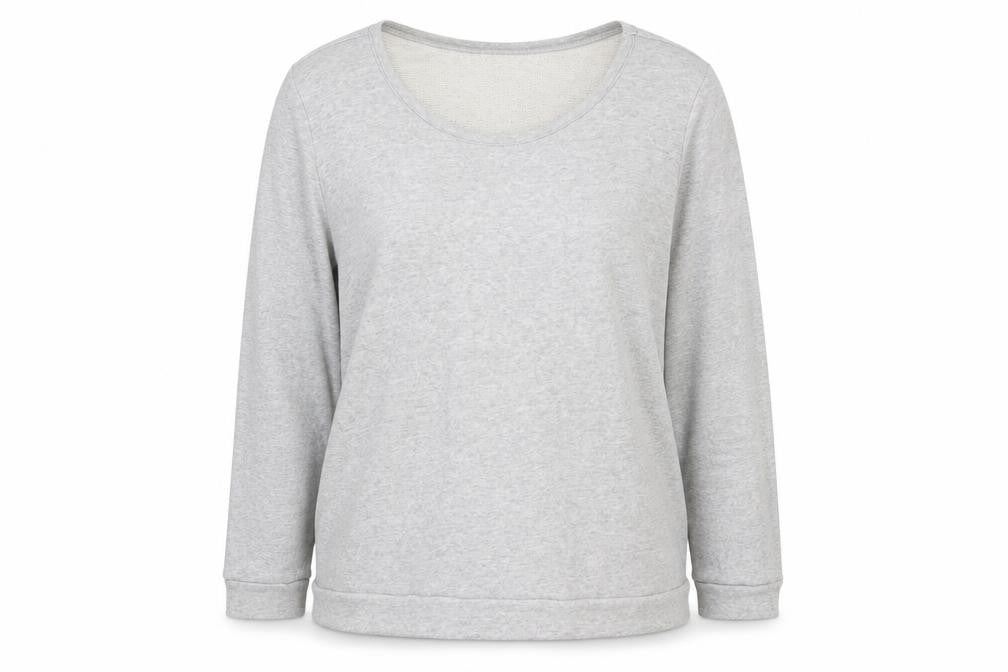 Marks and Spencer Womens Grey Round Neck Cotton Pullover Jumper Size 24