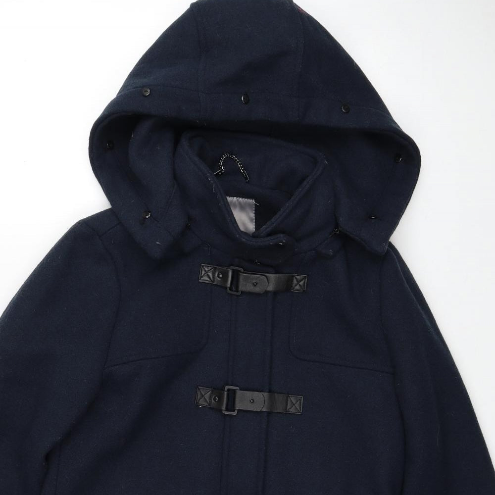 VERO MODA Womens Blue Pea Coat Coat Size S Zip