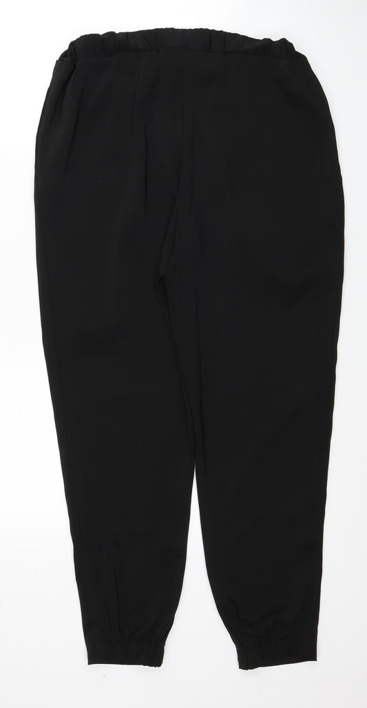 Miss Selfridge Womens Black Polyester Trousers Size 10 Regular Tie
