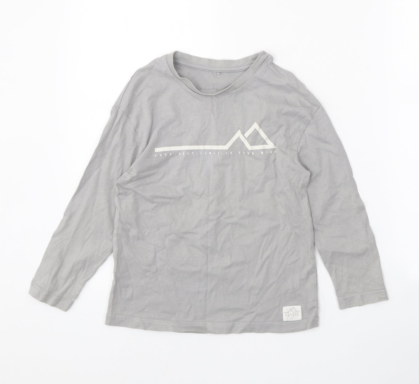 George Boys Grey 100% Cotton Basic Casual Size 5-6 Years Round Neck Pullover