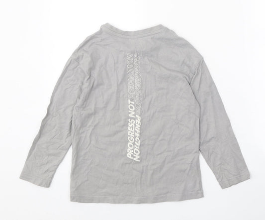 George Boys Grey 100% Cotton Basic Casual Size 5-6 Years Round Neck Pullover