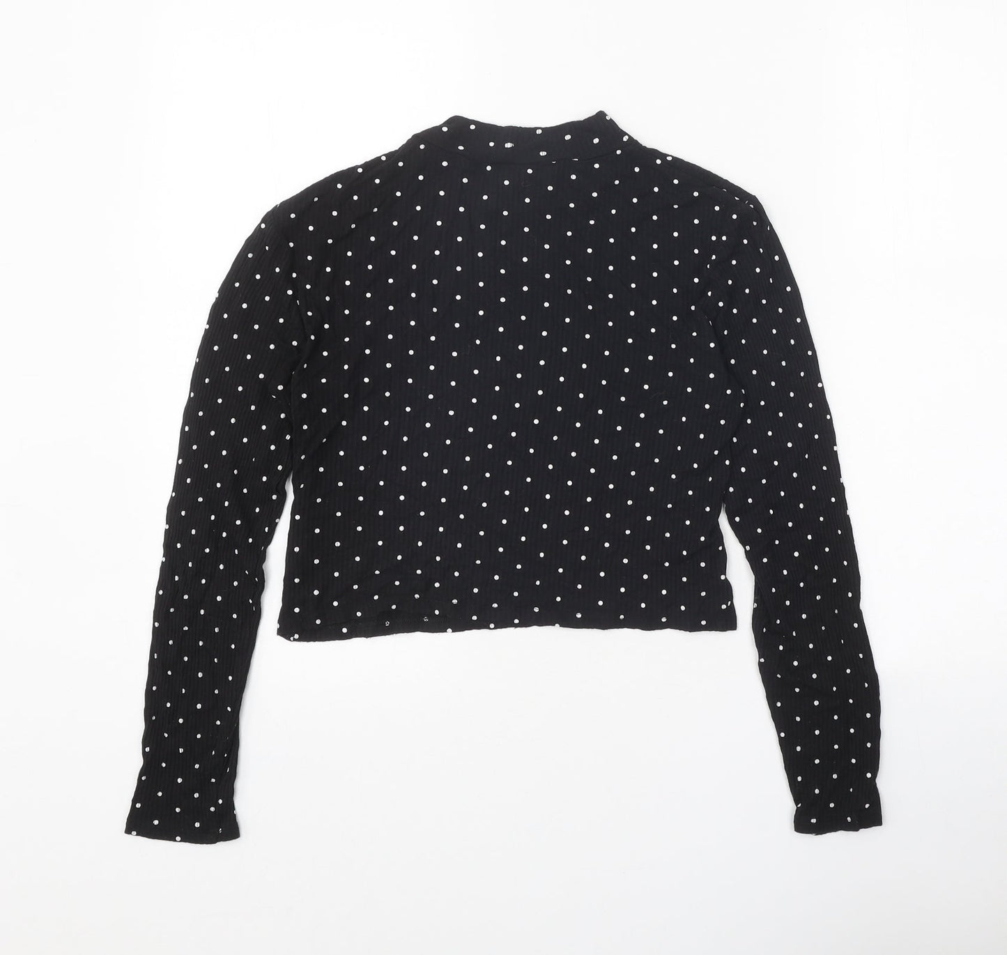 Divided Womens Black Mock Neck Polka Dot Viscose Pullover Jumper Size M