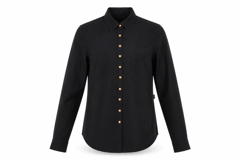 Marks and Spencer Womens Black Colourblock Polyester Basic Button-Up Size 8 Collared