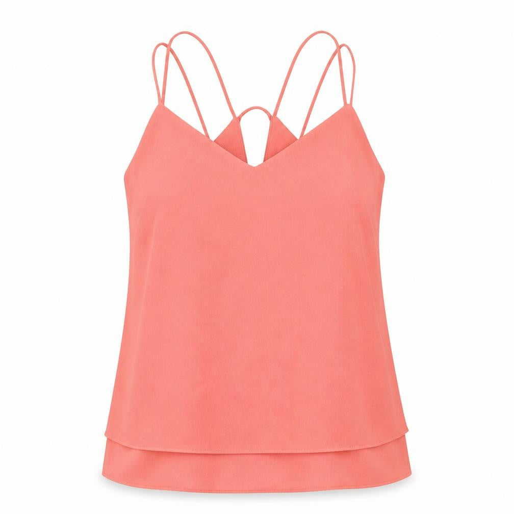 New Look Womens Pink Polyester Basic Tank Size 10 V-Neck