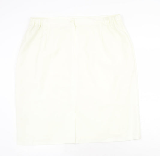 For Women Womens Ivory Polyester Straight & Pencil Skirt Size 24 Zip