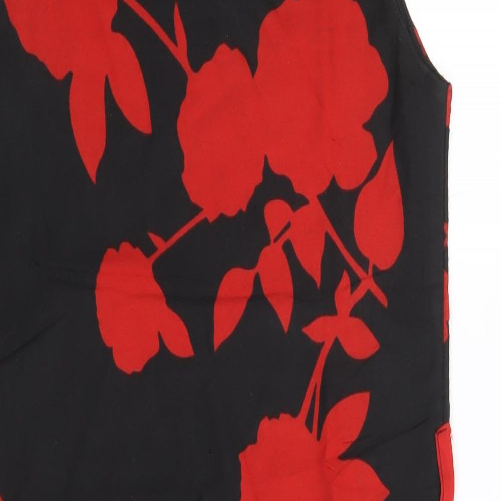 My Swag Womens Black Floral Polyester Shift Size S Round Neck Pullover