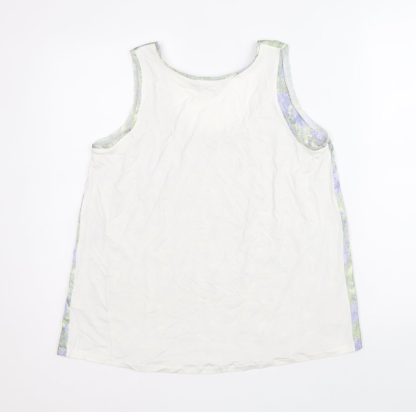 Marks and Spencer Womens Multicoloured Geometric Polyester Basic Tank Size 8 Scoop Neck