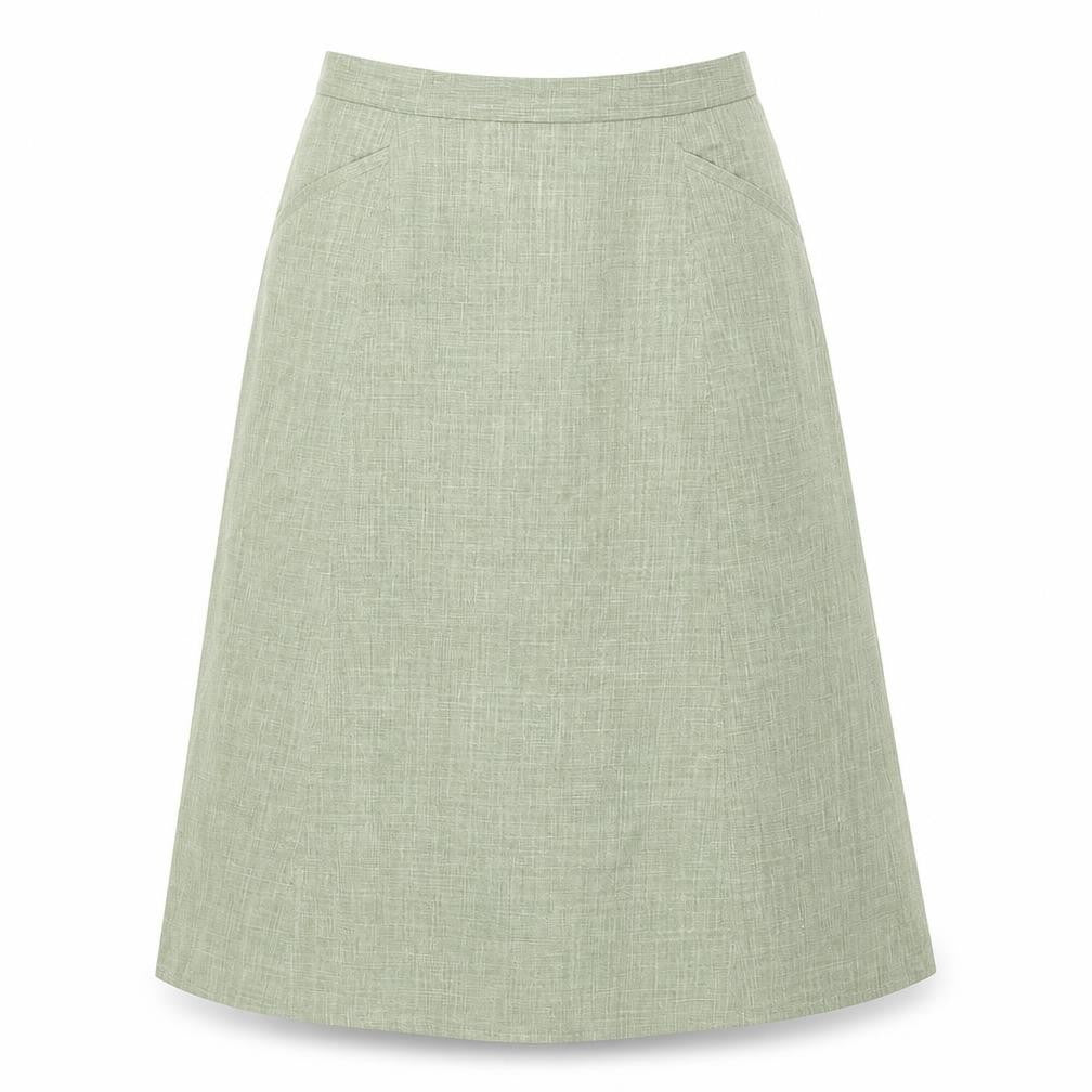 Cotswold Womens Green Cotton Straight & Pencil Skirt Size 12 Zip