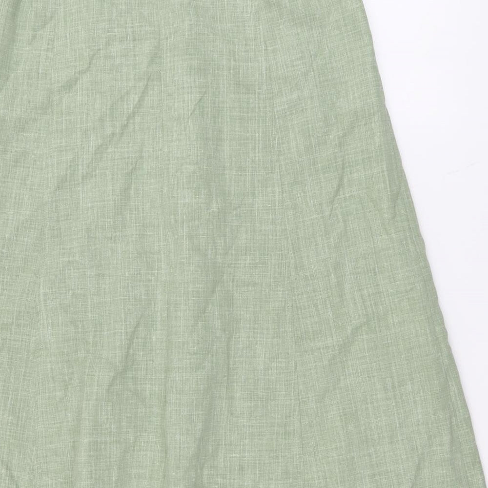 Cotswold Womens Green Cotton Straight & Pencil Skirt Size 12 Zip