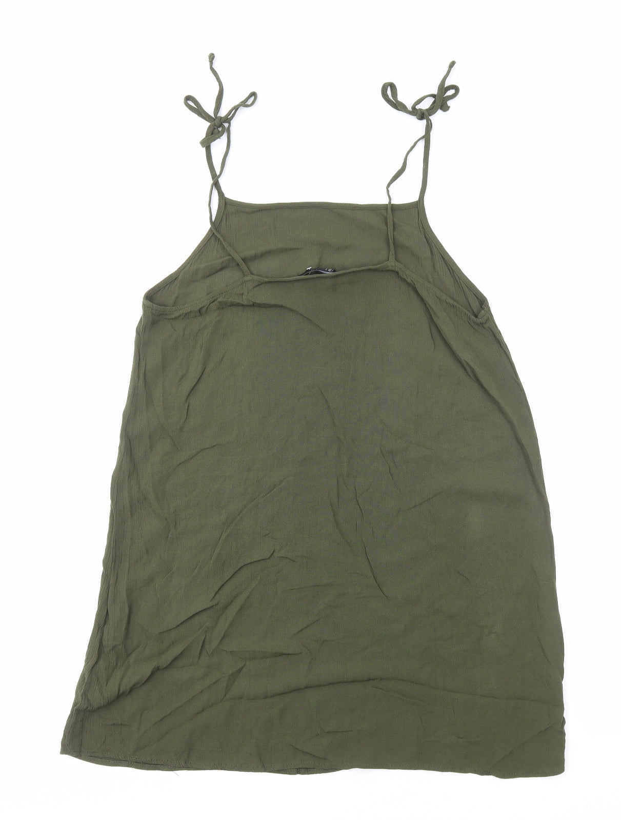 FOREVER 21 Womens Green Viscose Slip Dress Size S Square Neck Pullover