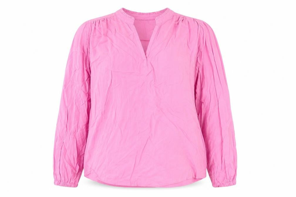 Marks and Spencer Womens Pink Viscose Basic Blouse Size 10 V-Neck