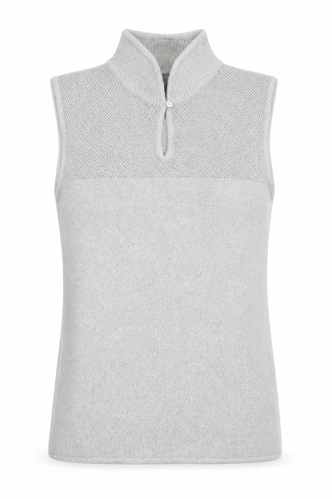 E'sensual Womens Grey Acetate Basic Tank Size M Mock Neck