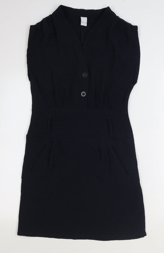 VILA Womens Blue Polyester Shift Size M V-Neck Pullover