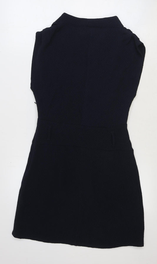 VILA Womens Blue Polyester Shift Size M V-Neck Pullover