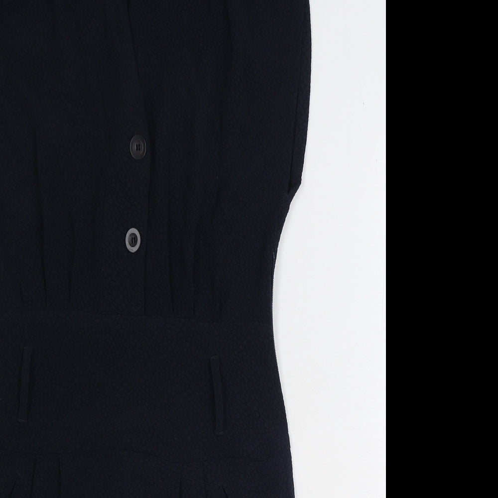 VILA Womens Blue Polyester Shift Size M V-Neck Pullover