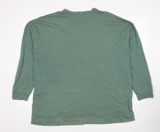 Apeiyu Womens Green Cotton Pullover Sweatshirt Size 2XL Pullover