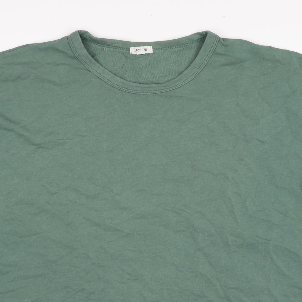 Apeiyu Womens Green Cotton Pullover Sweatshirt Size 2XL Pullover