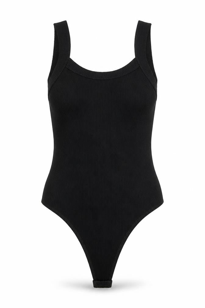 ASOS Womens Black Viscose Bodysuit One-Piece Size 6 Snap