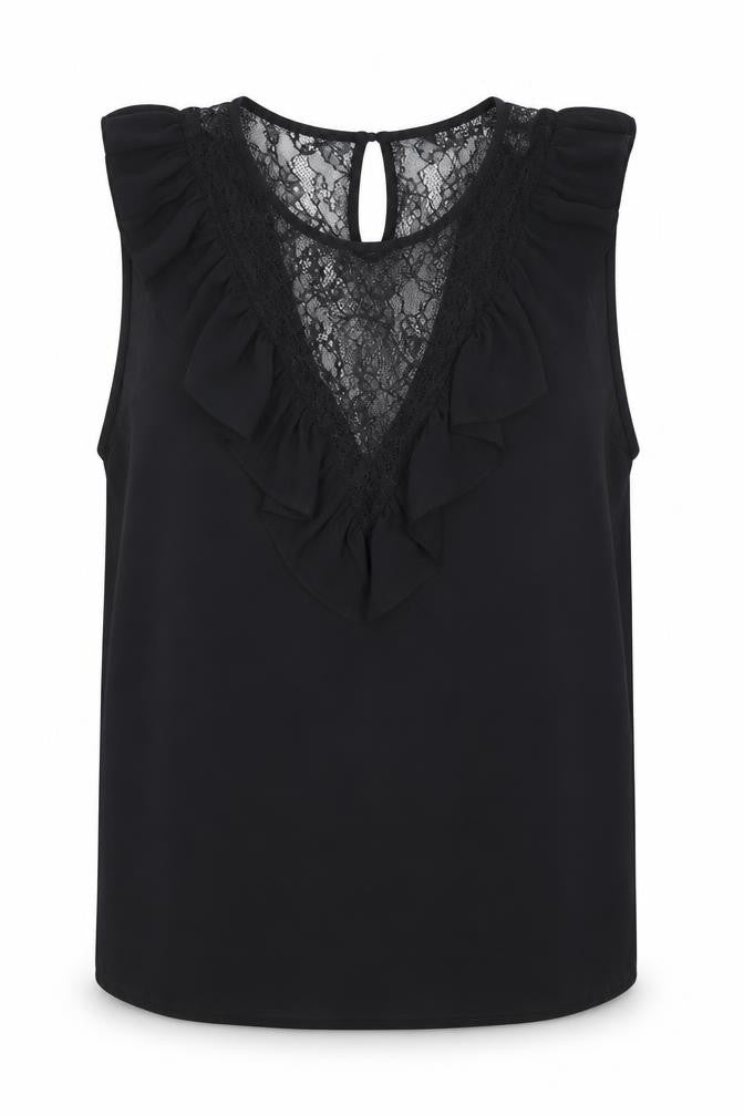 Zara Womens Black Polyester Basic Blouse Size M Scoop Neck