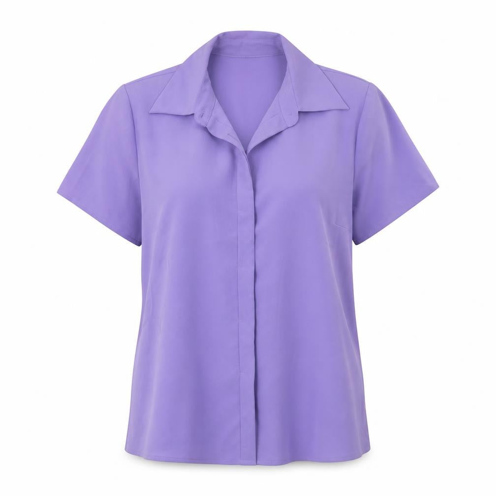 NEXT Womens Purple Polyester Basic Button-Up Size 10 Collared
