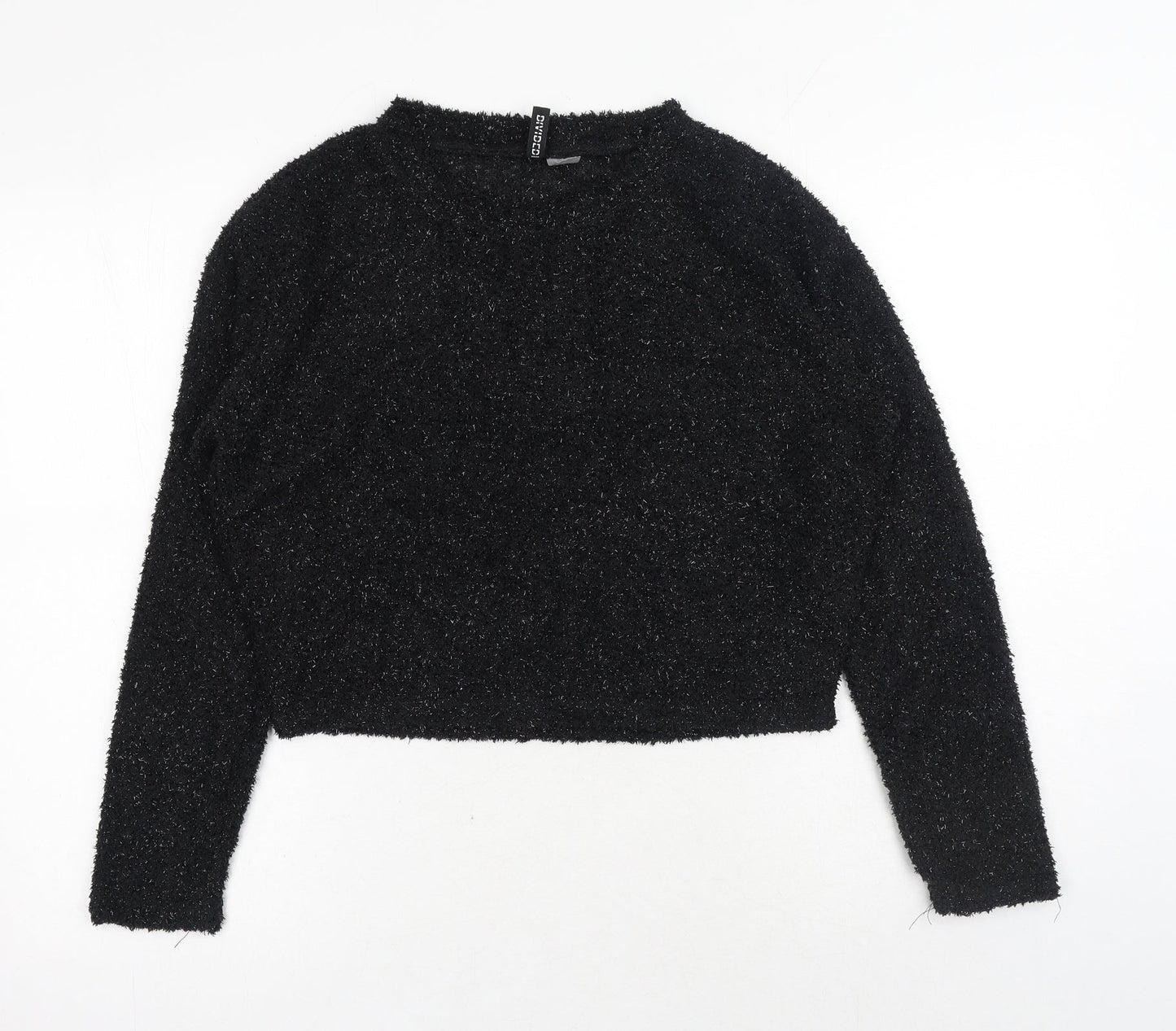 H&M Womens Black Round Neck Polyester Pullover Jumper Size S