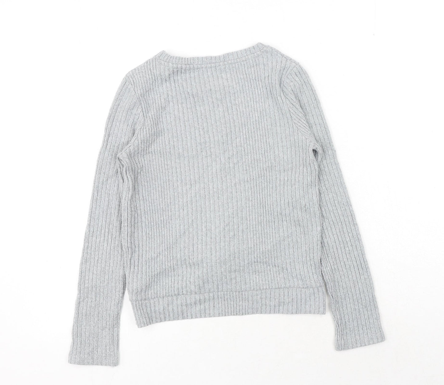 NEXT Girls Grey Viscose Pullover Sweatshirt Size 11 Years Pullover